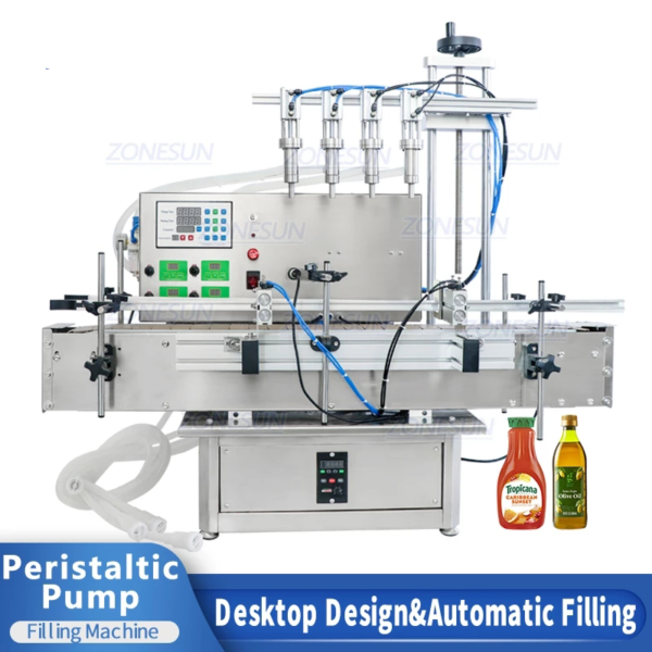 Pneumatic 4 Nozzles Peristaltic Pump Liquid Filling Machine